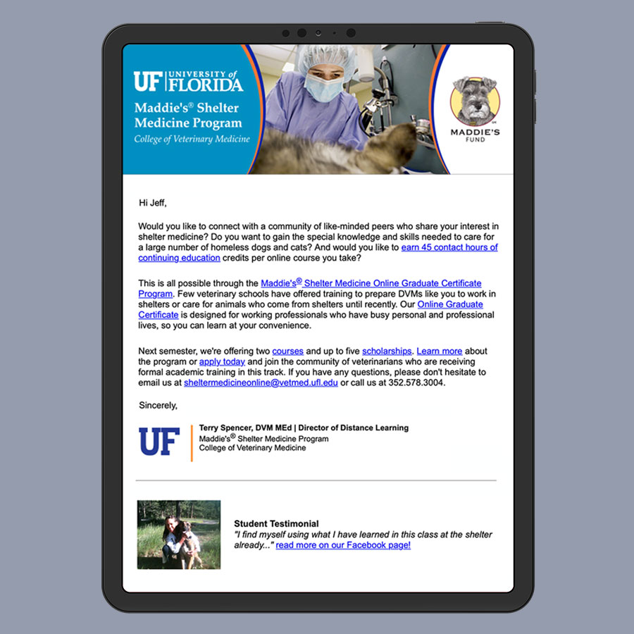 Shelter Medicine email