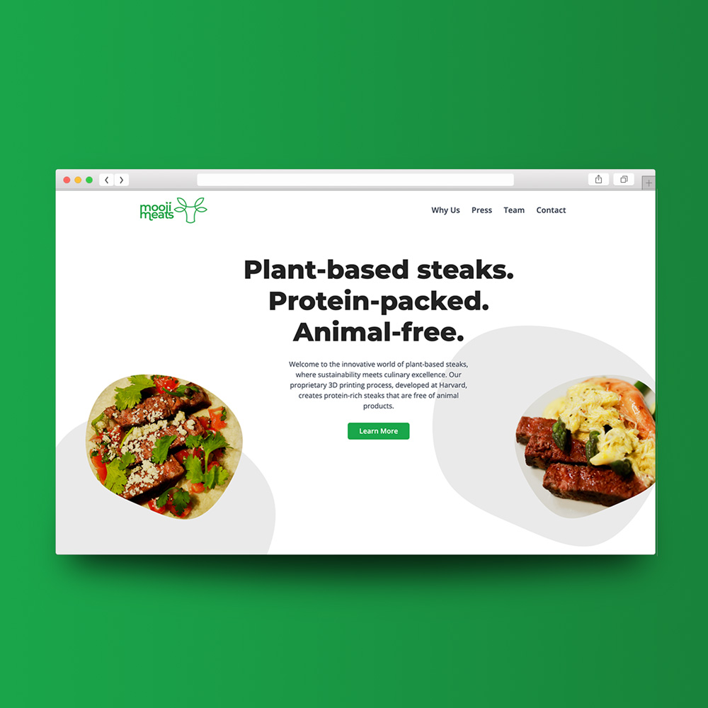 Mooji Meats landing page